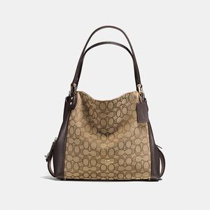 Coach Women's Edie 31 Signature Shoulder Bag Khaki